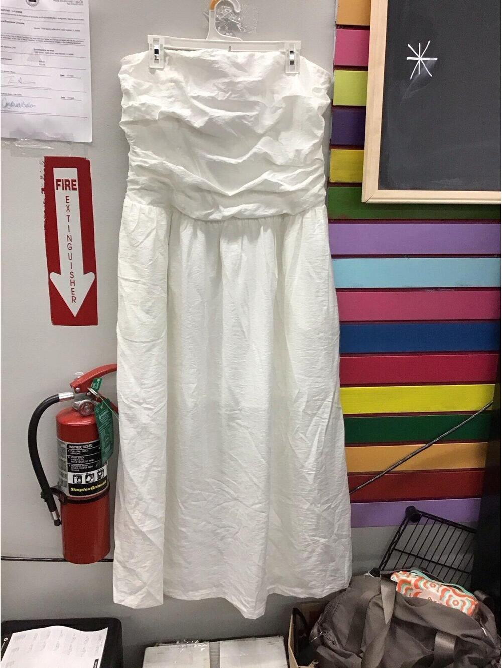 A new day womens strapless linen blend dress XL ruched new from JCPenney